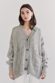 Teo Andean Wool Cardigan - Fog