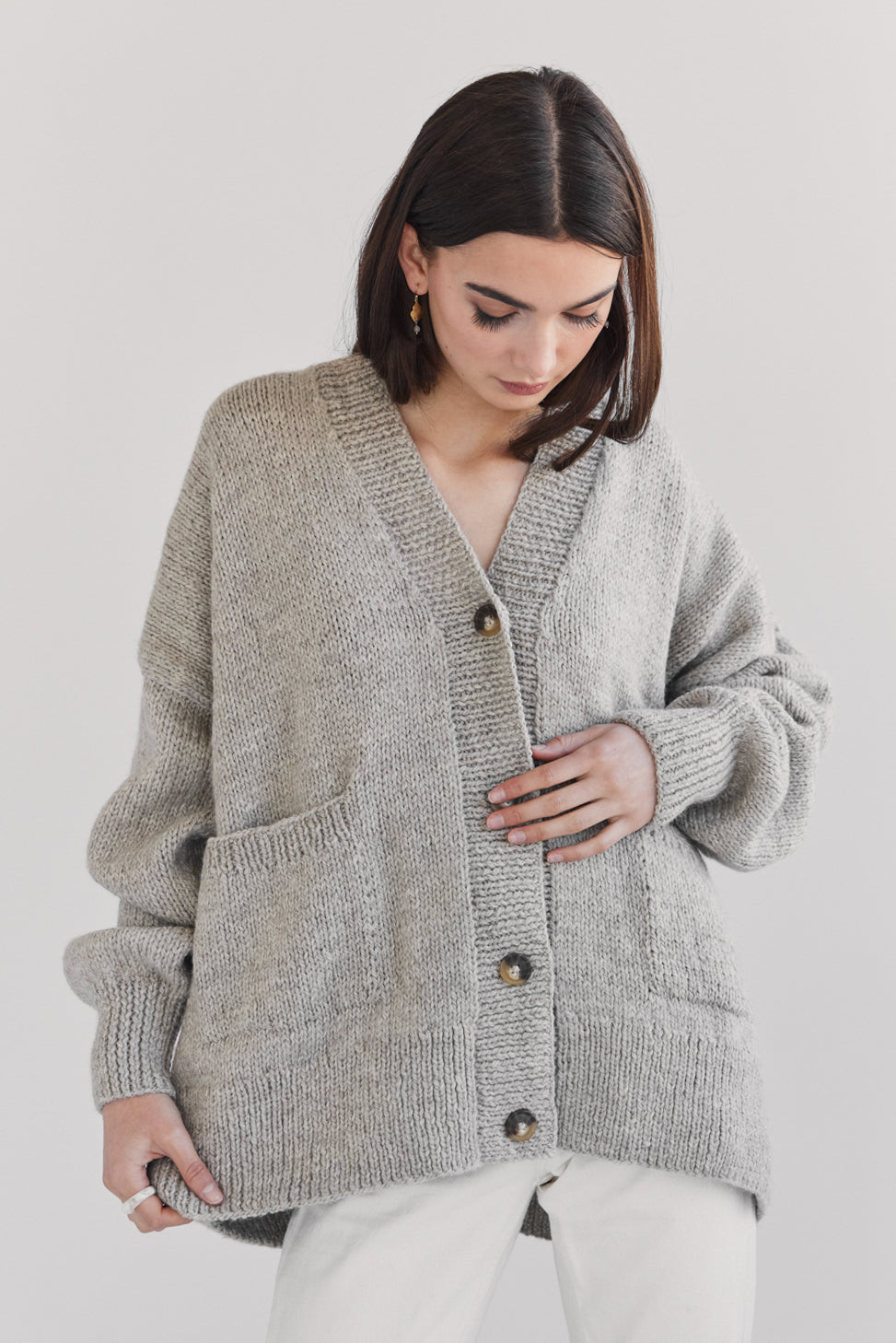 Teo Andean Wool Cardigan - Fog