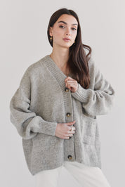 Teo Andean Wool Cardigan - Fog
