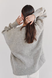 Teo Andean Wool Cardigan - Fog