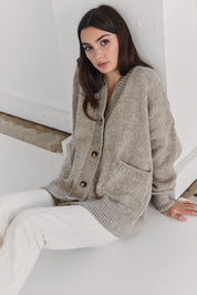 Teo Andean Wool Cardigan - Fog