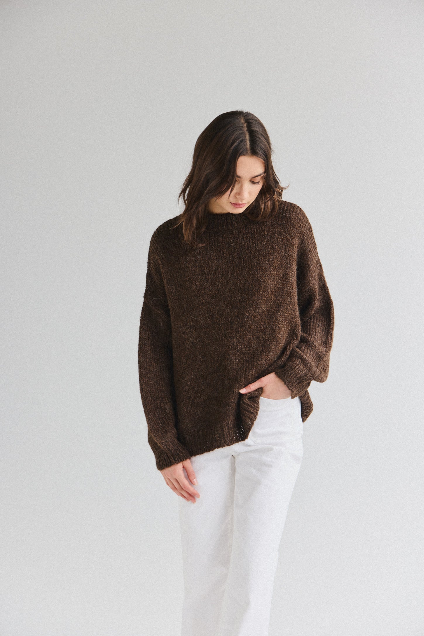 Suri Crew Jumper - Chocolate