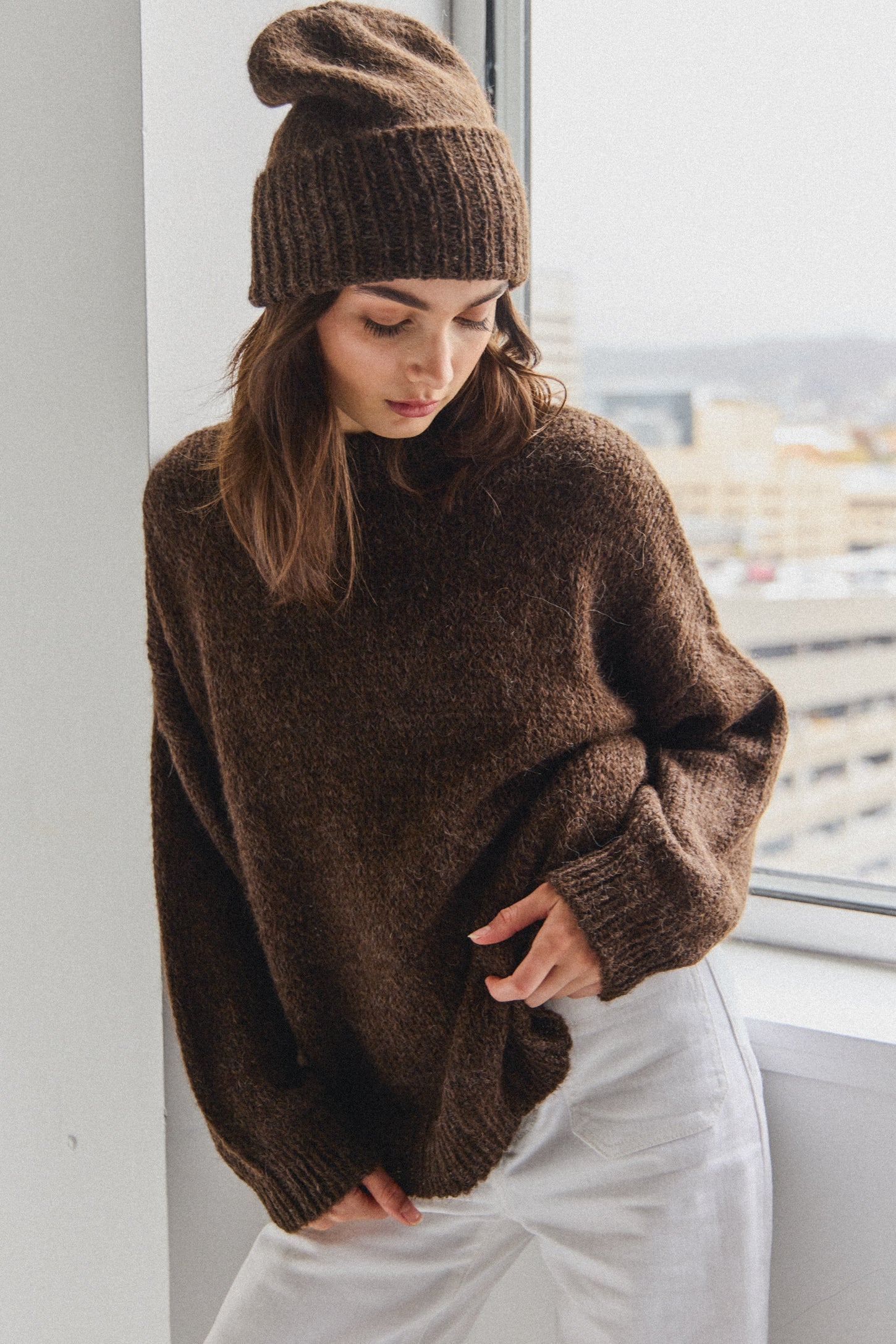 Suri Alpaca Beanie - Chocolate