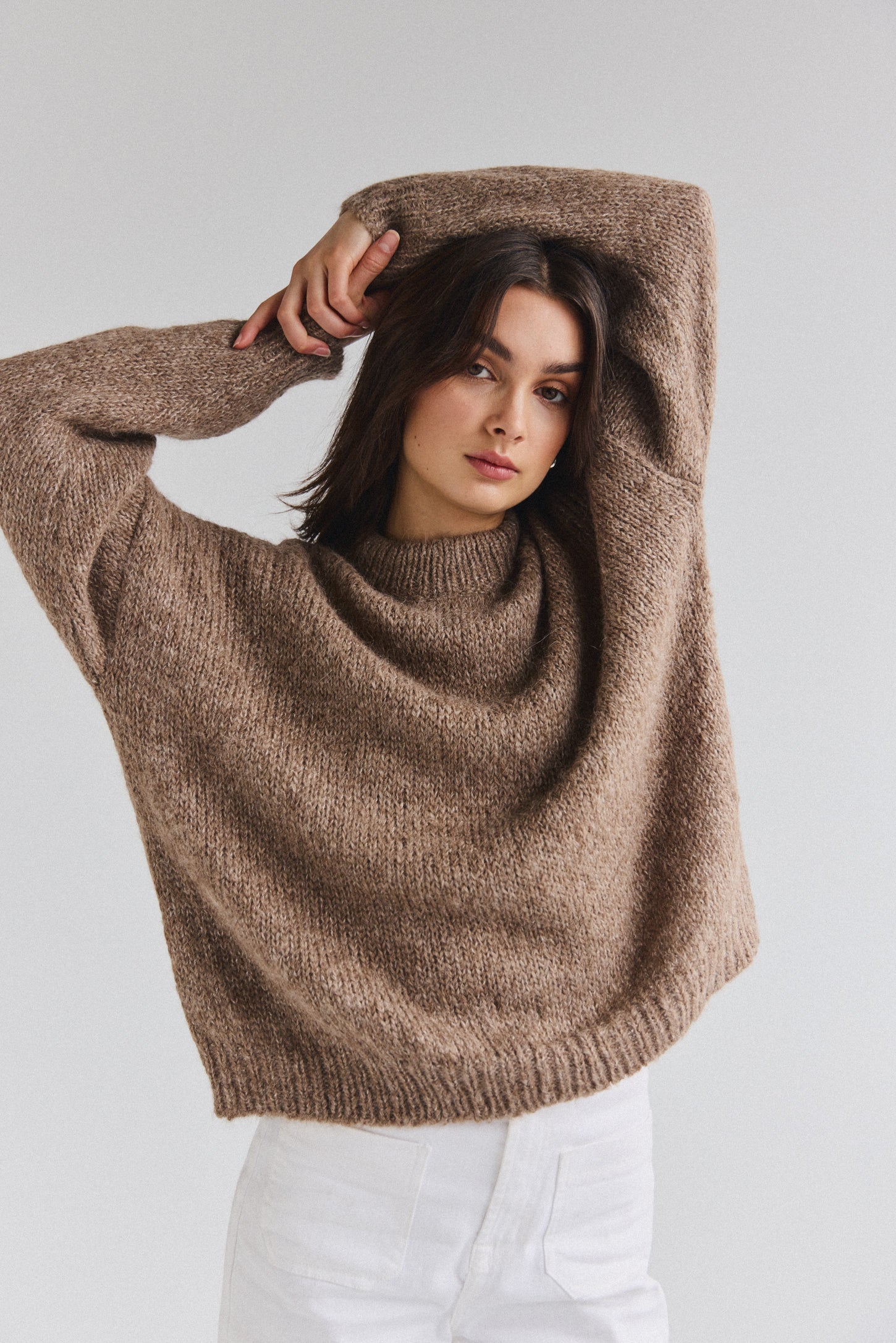 Suri Crew Jumper - Taupe – Once Upon an Artisan
