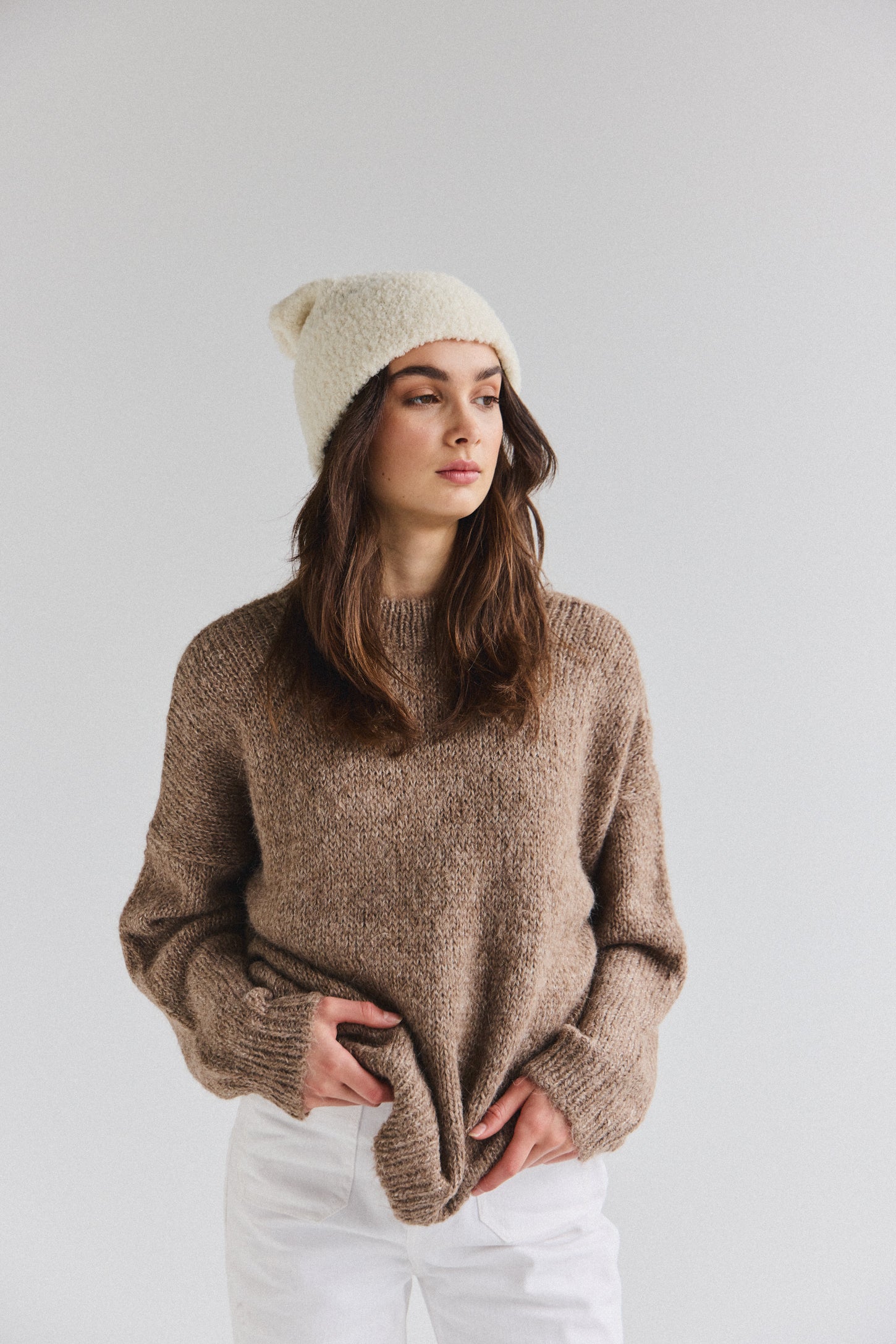 Florian Alpaca Beanie - Cream