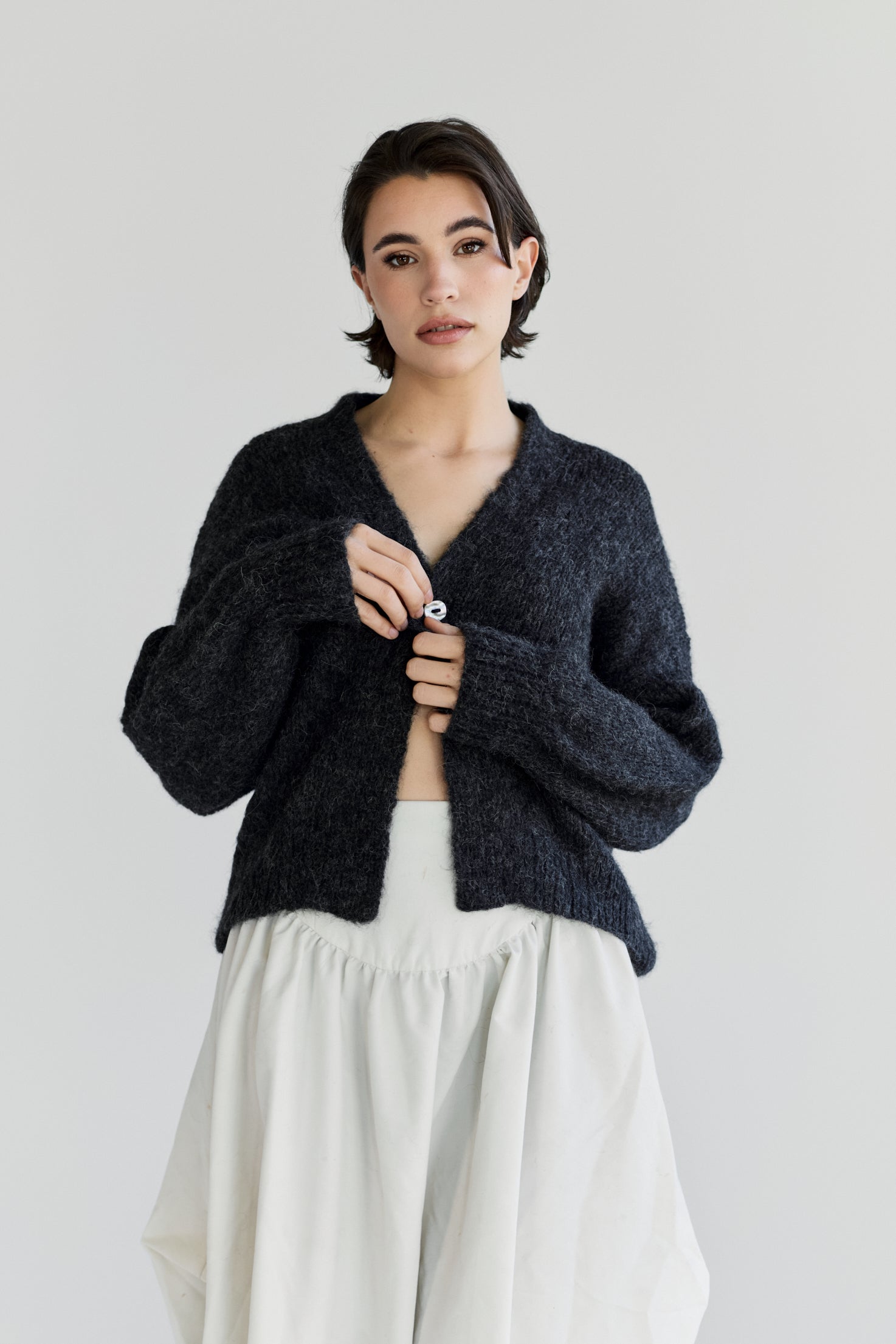 Muyu Cardigan - Charcoal