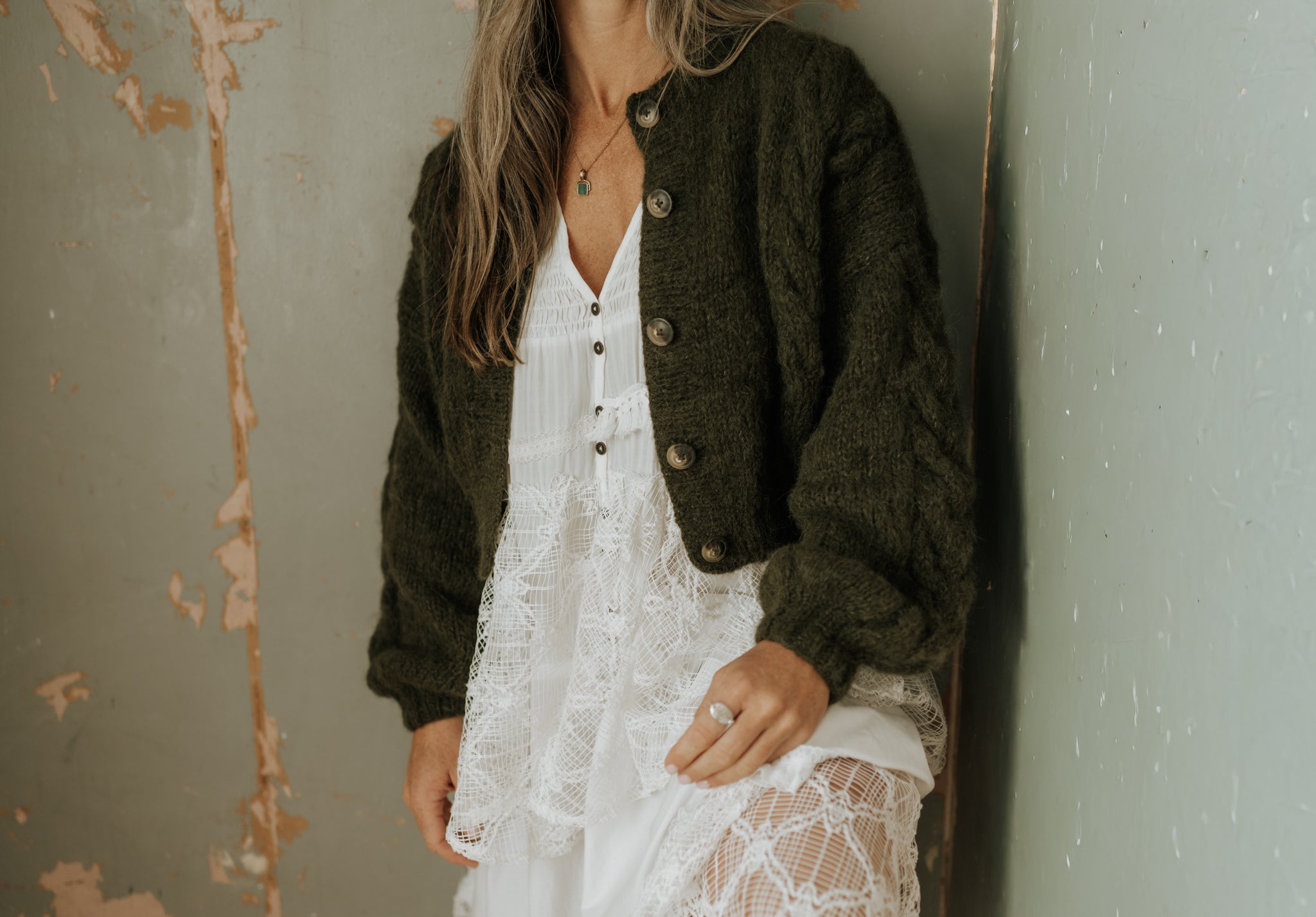 NEW colour - Lima Alpaca Cardigan - Meadow Green