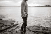 The Andean — Men's Heritage Roll-Neck Knit (Tweed Grey)