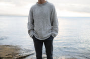 The Andean — Men's Heritage Roll-Neck Knit (Tweed Grey)