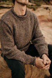 The Andean — Men's Heritage Roll-Neck Knit (tweed brown)