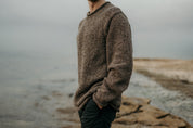 The Andean — Men's Heritage Roll-Neck Knit (tweed brown)