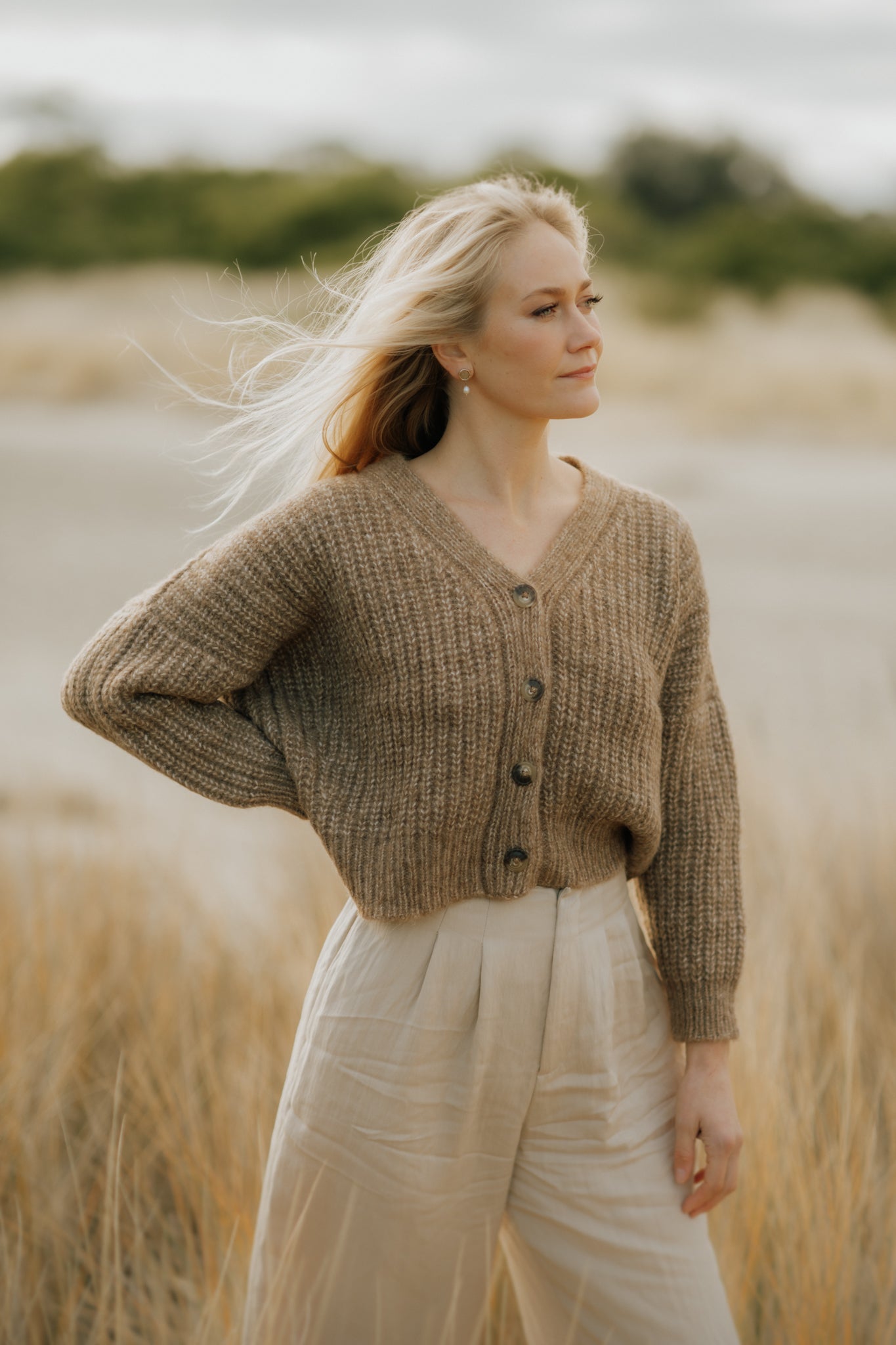 NEW - Bonita Cropped Cardi - Caramel