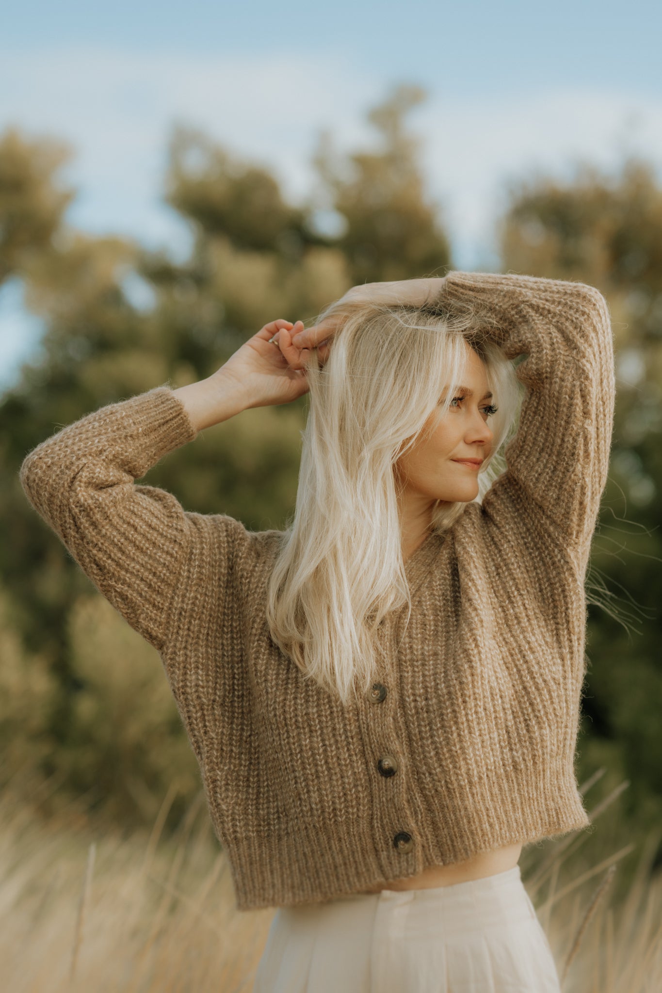 NEW - Bonita Cropped Cardi - Caramel
