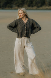 NEW - Bonita Cropped Cardi - Charcoal
