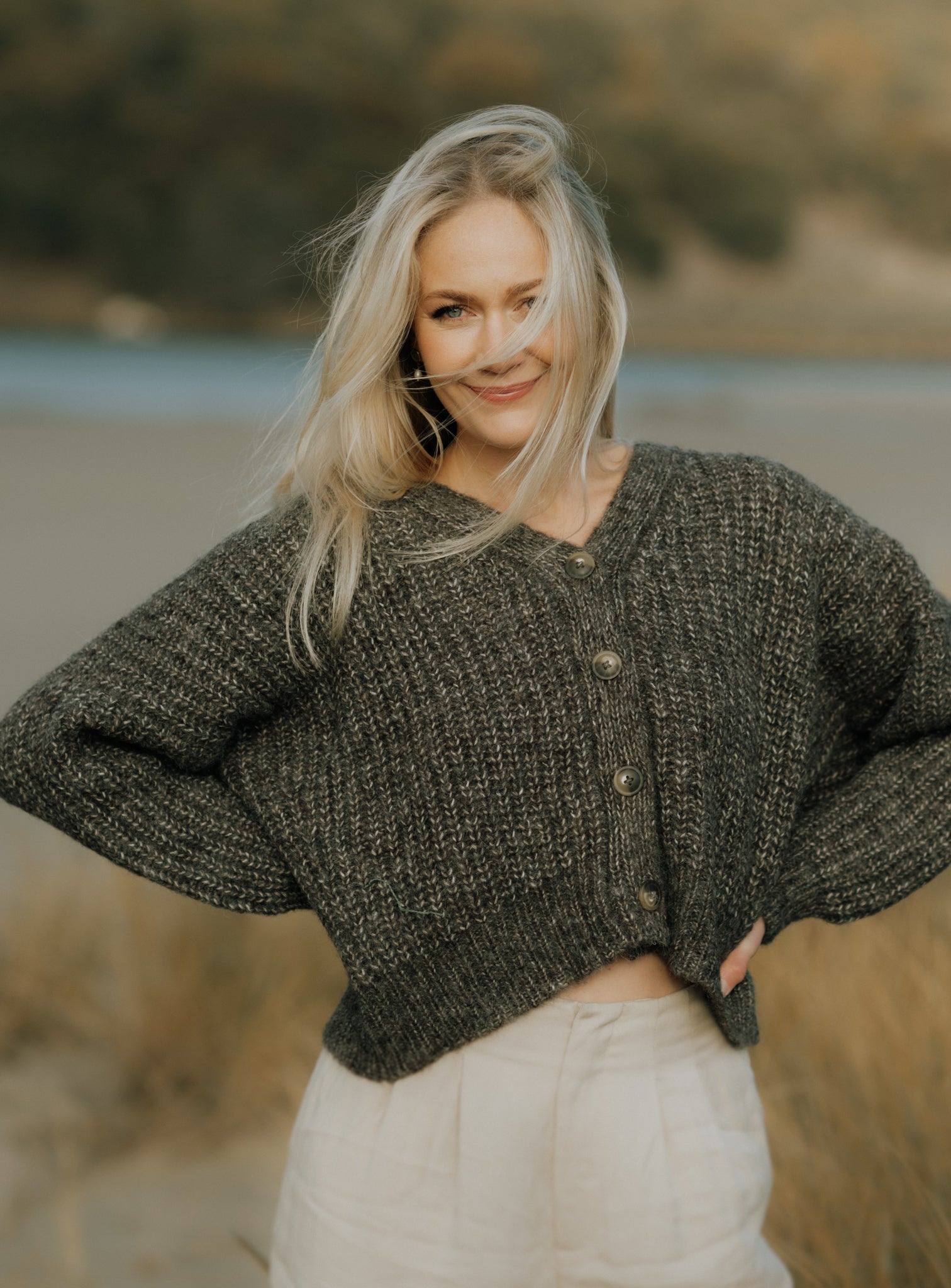 NEW - Bonita Cropped Cardi - Charcoal