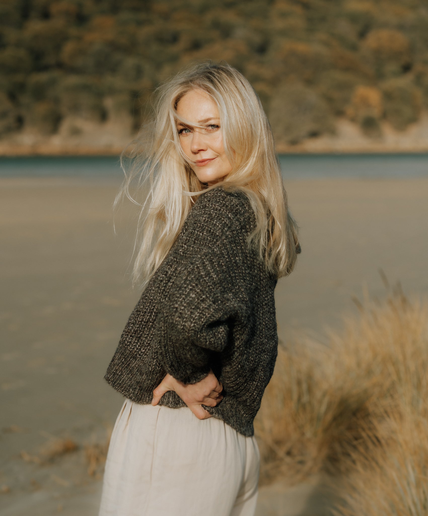 NEW - Bonita Cropped Cardi - Charcoal