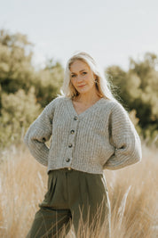 NEW - Bonita Cropped Cardi - Fog