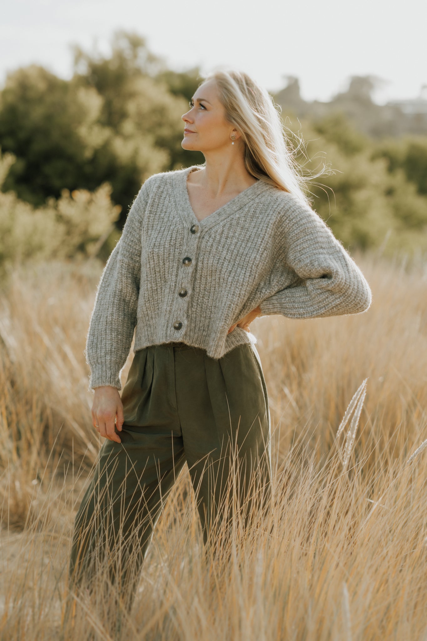 NEW - Bonita Cropped Cardi - Fog