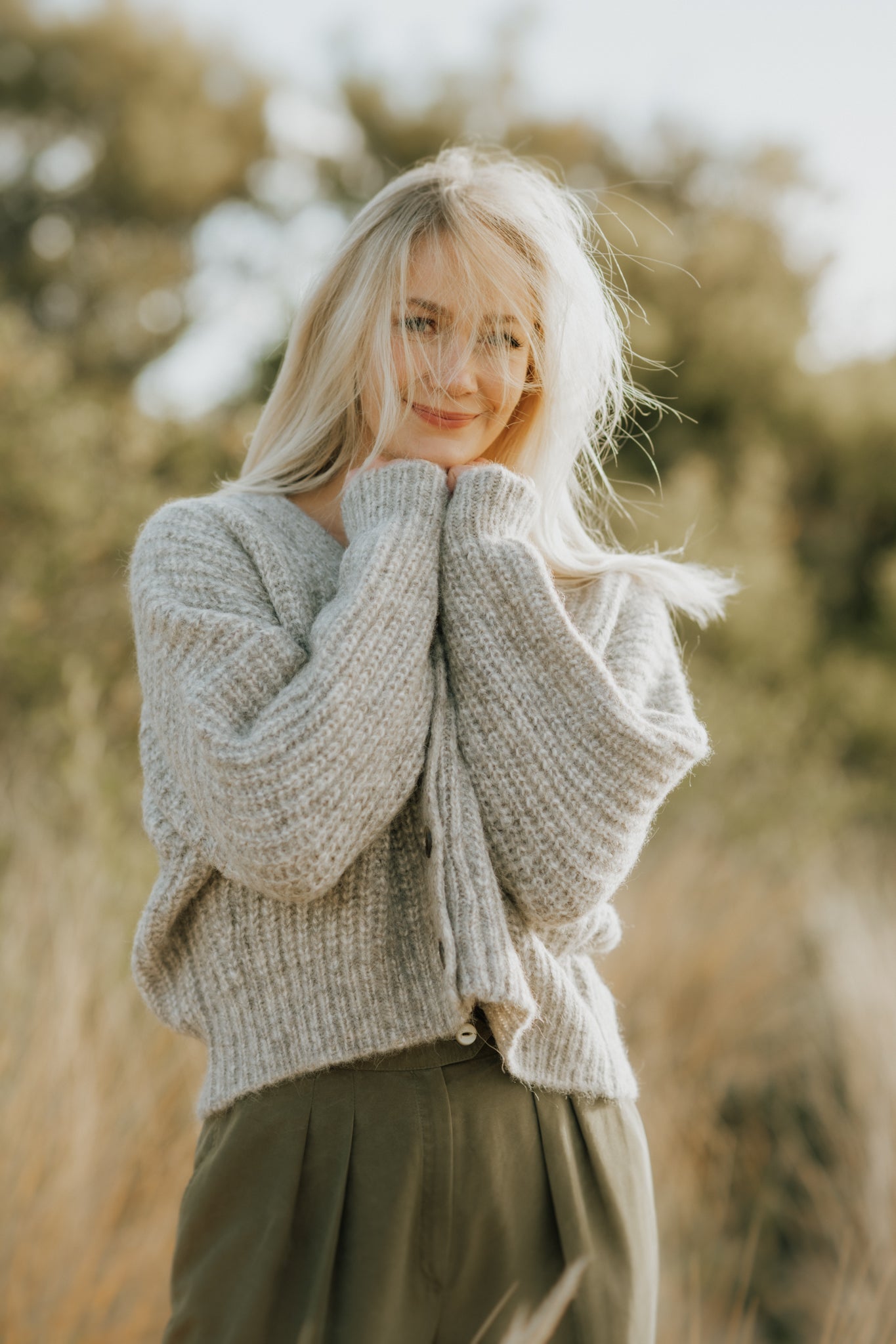 NEW - Bonita Cropped Cardi - Fog