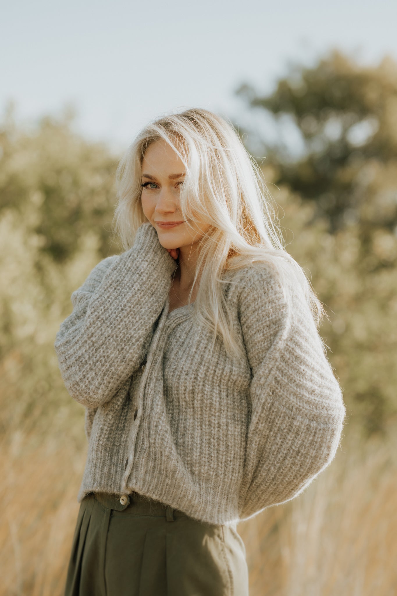NEW - Bonita Cropped Cardi - Fog