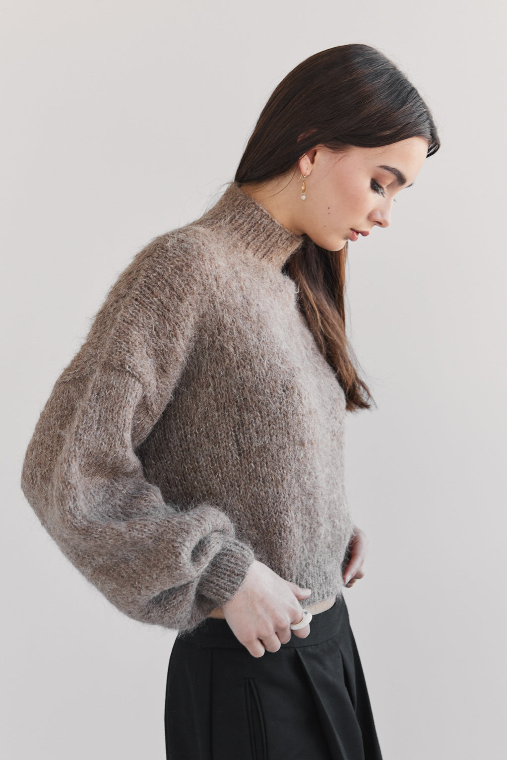 Suri Alpaca Crop - Taupe