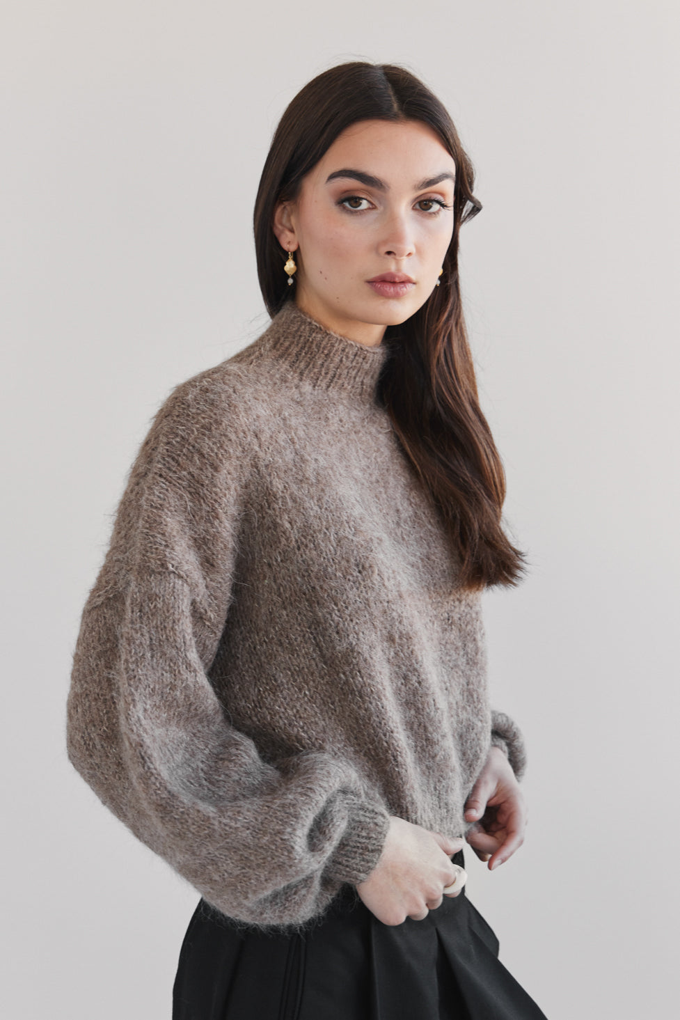 Suri Alpaca Crop - Taupe