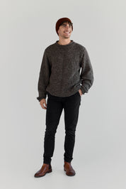 The Andean — Men's Heritage Roll-Neck Knit (tweed brown)