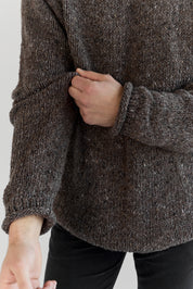 The Andean — Men's Heritage Roll-Neck Knit (tweed brown)