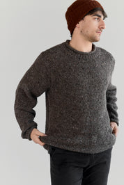 The Andean — Men's Heritage Roll-Neck Knit (tweed brown)