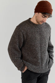 The Andean — Men's Heritage Roll-Neck Knit (tweed brown)