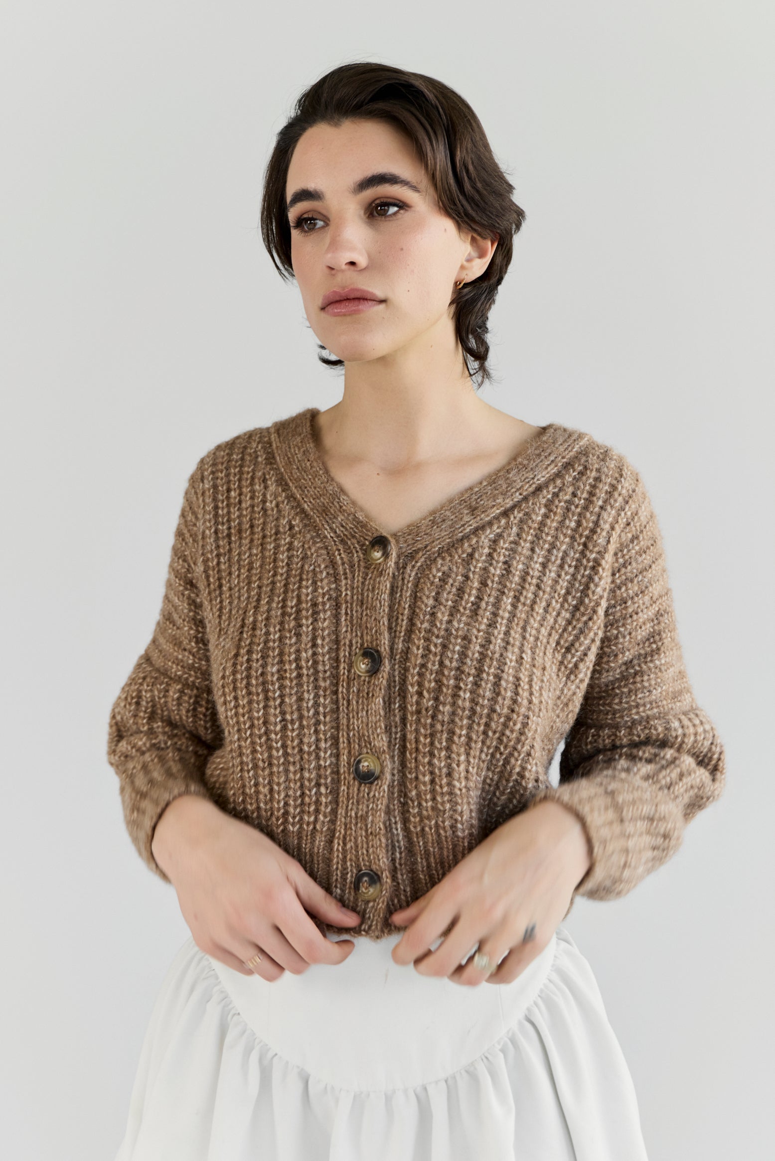 NEW - Bonita Cropped Cardi - Caramel