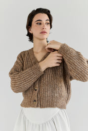 NEW - Bonita Cropped Cardi - Caramel