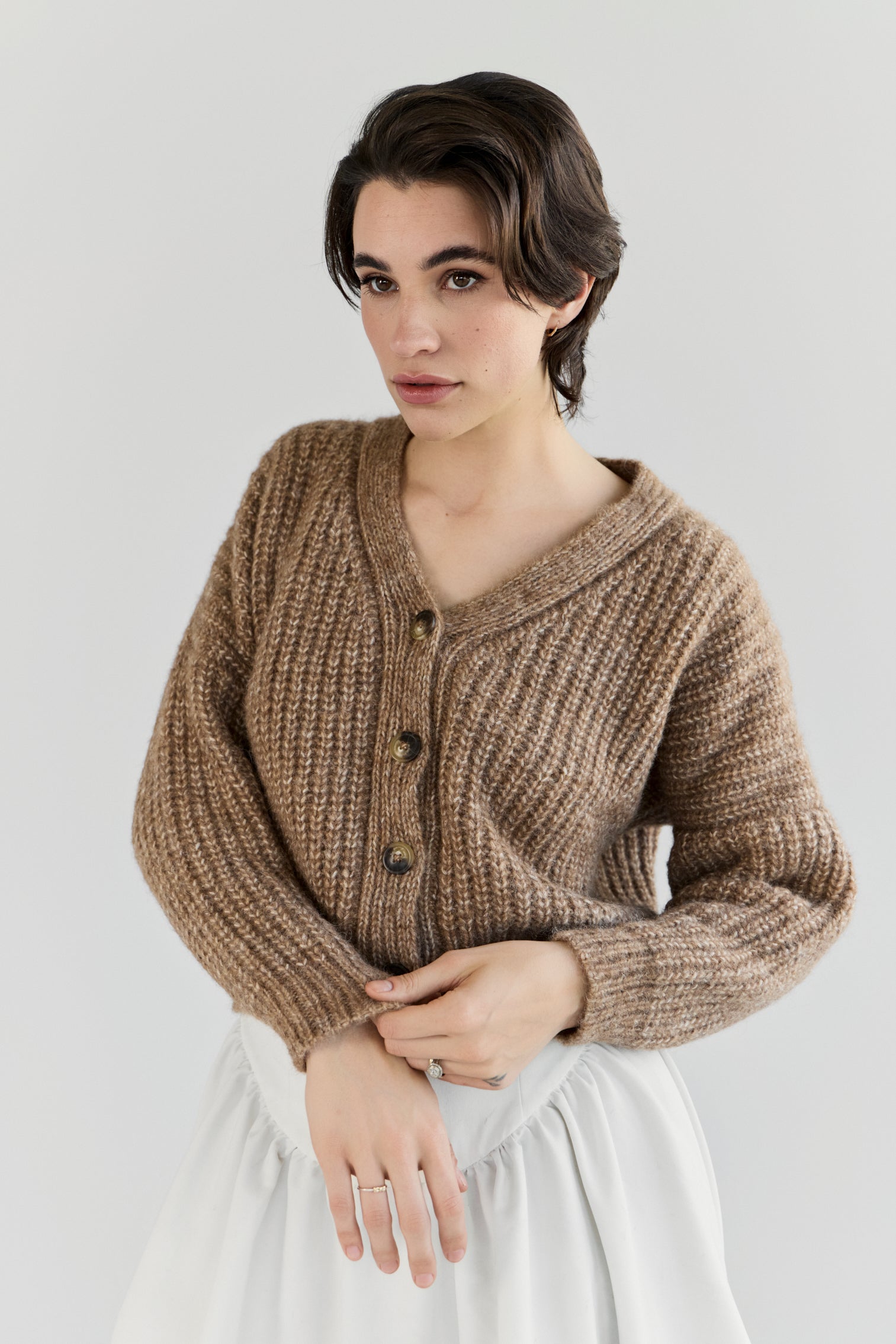 NEW - Bonita Cropped Cardi - Caramel