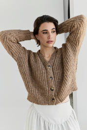 NEW - Bonita Cropped Cardi - Caramel