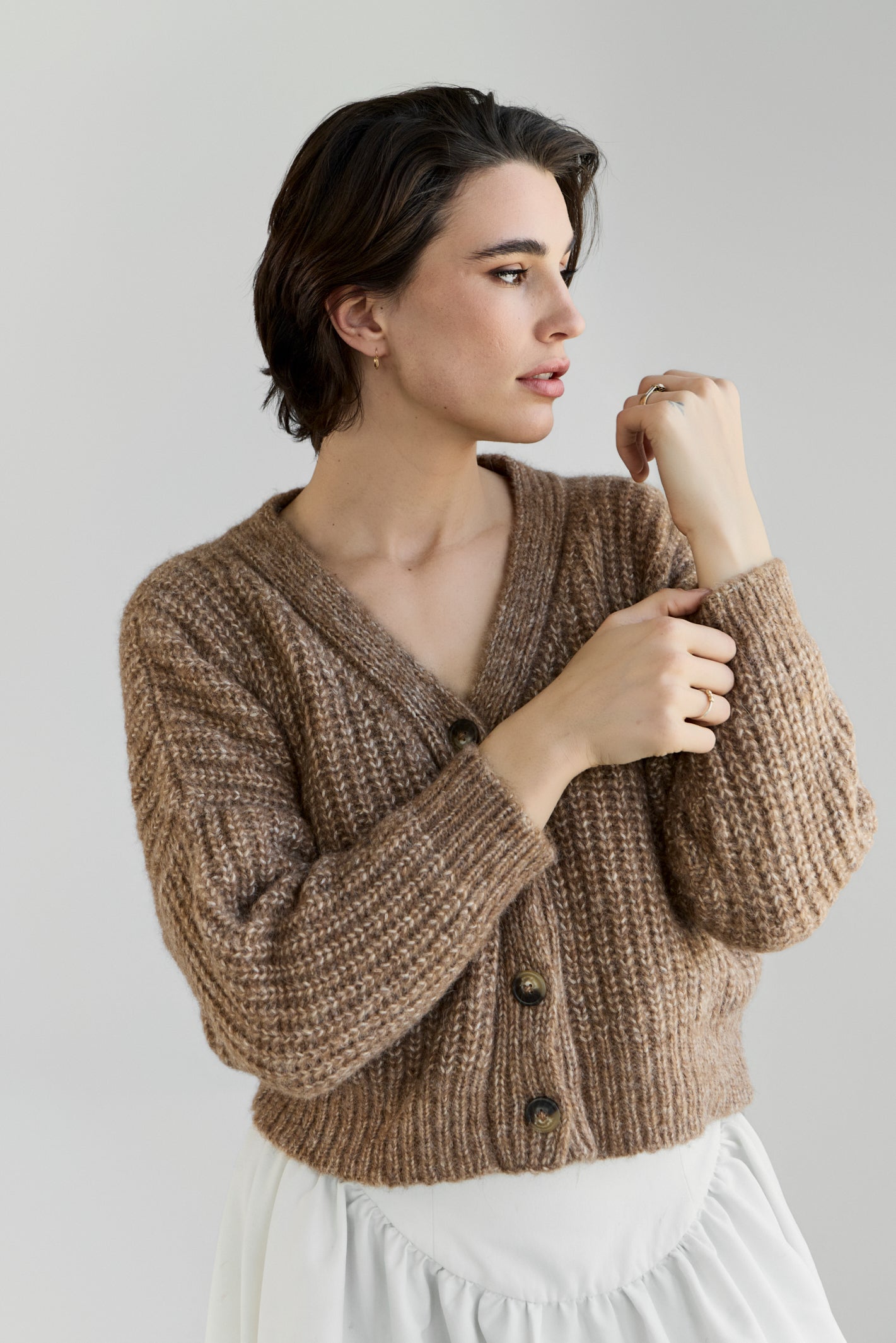 NEW - Bonita Cropped Cardi - Caramel