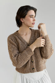 NEW - Bonita Cropped Cardi - Caramel