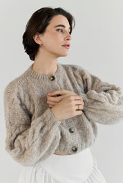 Lima Alpaca Cardigan - Beige