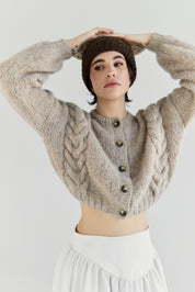 Lima Alpaca Cardigan - Beige
