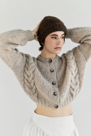 Lima Alpaca Cardigan - Beige