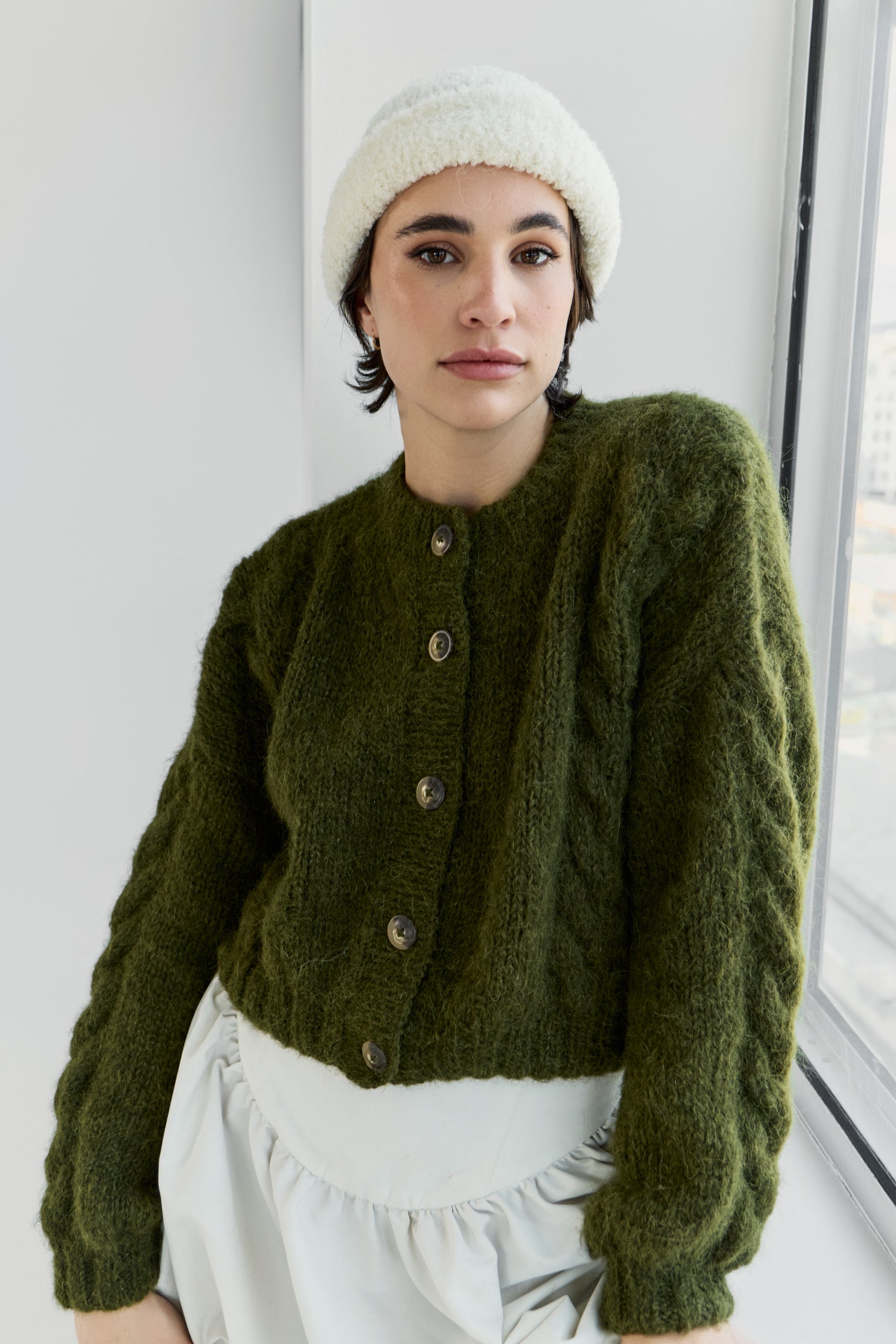 NEW colour - Lima Alpaca Cardigan - Meadow Green