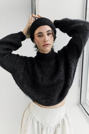 Suri Alpaca Crop - Black