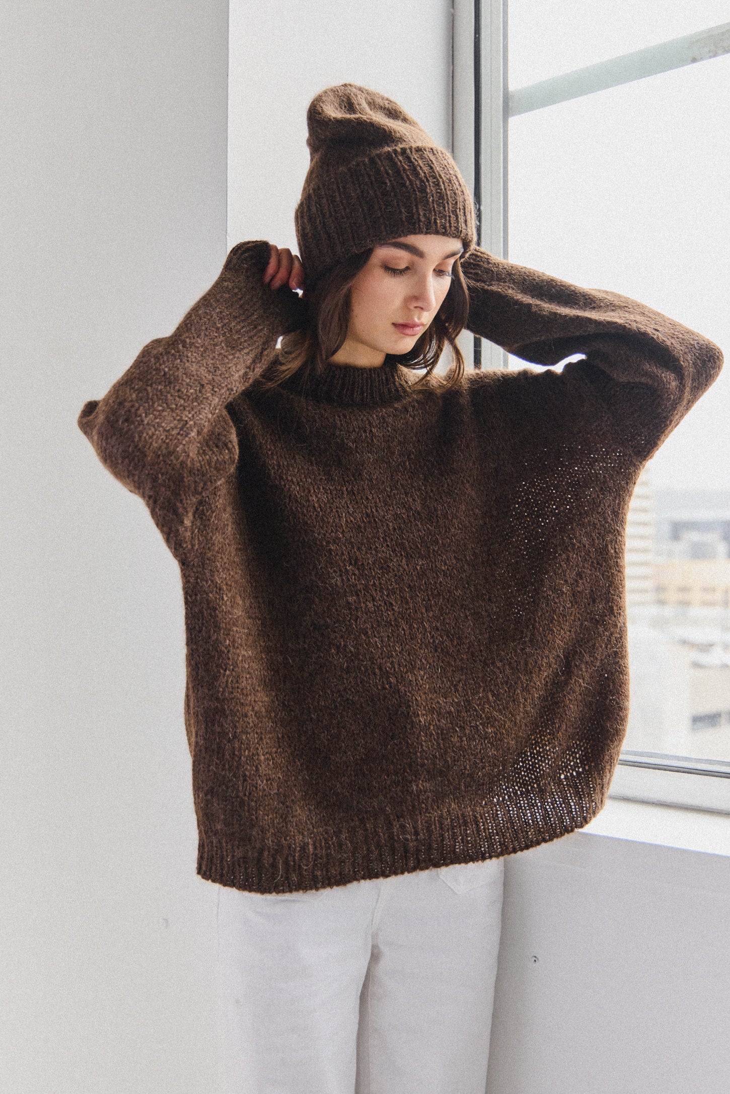 Suri Crew Jumper - Chocolate – Once Upon an Artisan