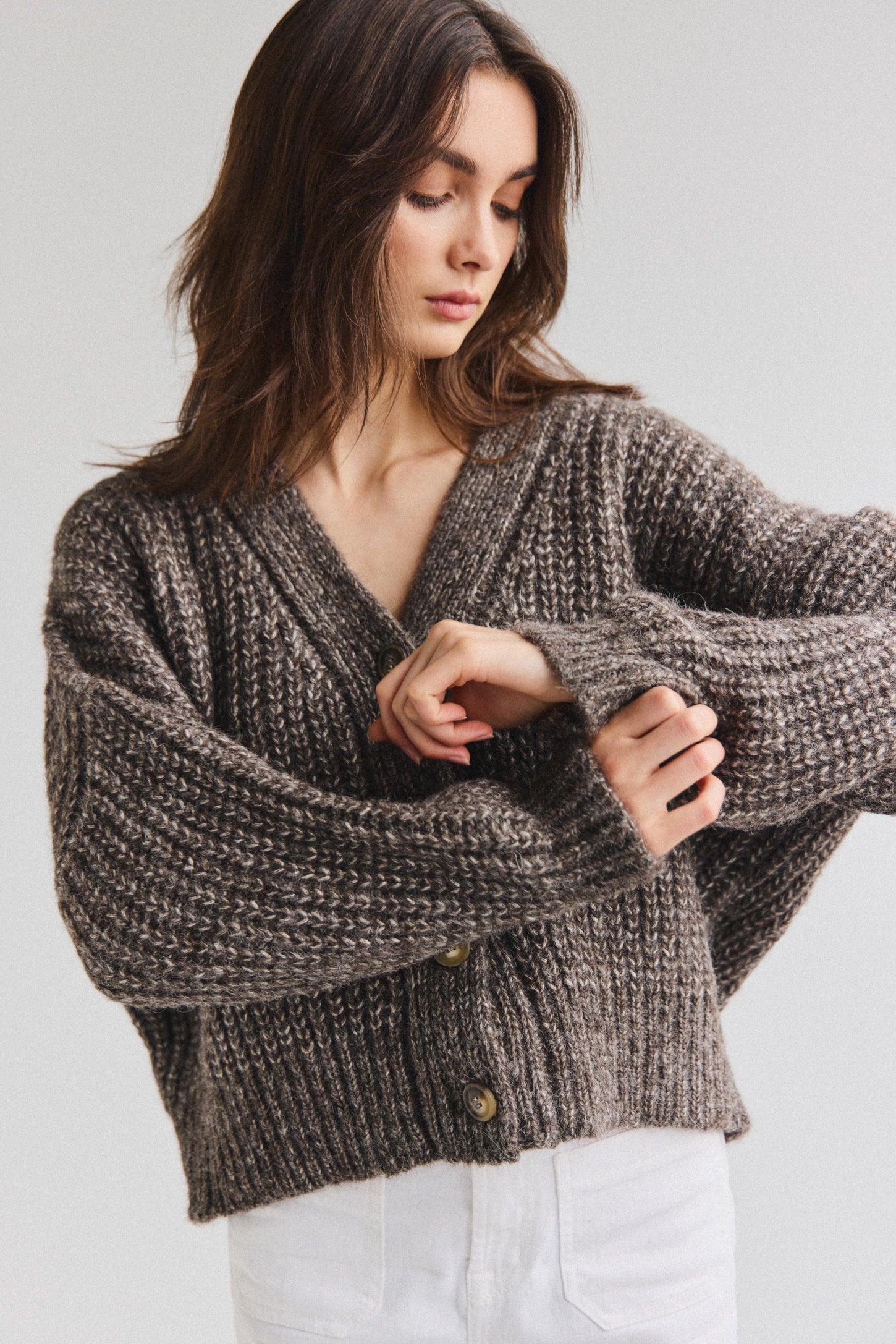 NEW - Bonita Cropped Cardi - Charcoal