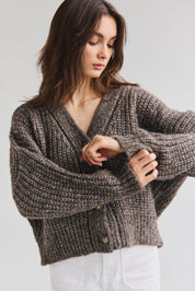 NEW - Bonita Cropped Cardi - Charcoal