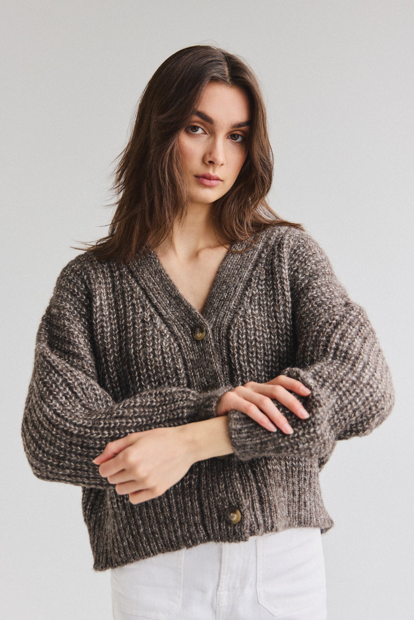 NEW - Bonita Cropped Cardi - Charcoal