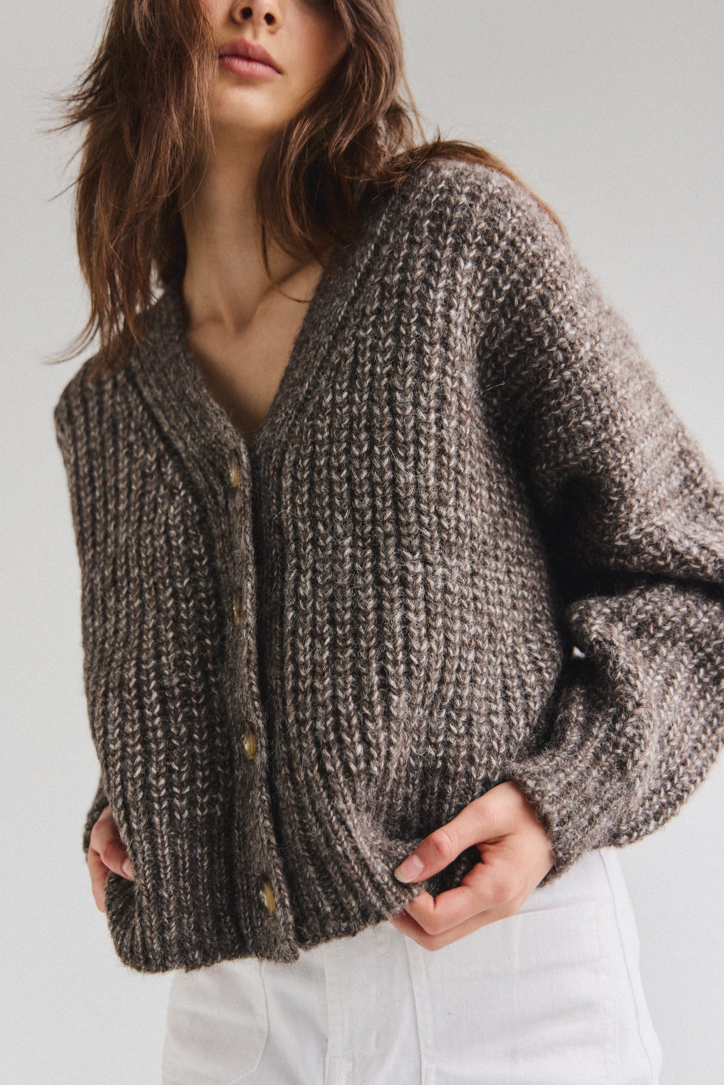 NEW - Bonita Cropped Cardi - Charcoal