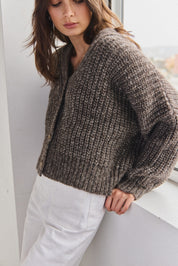 NEW - Bonita Cropped Cardi - Charcoal